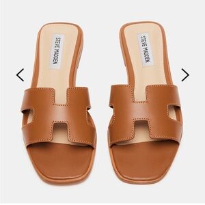 Steve Madden Hadyn Cognac Leather Sandals